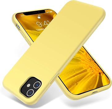 OTOFLY Compatible with iPhone 11 Case,ultra slim fit iPhone case liquid silicone gel cover with full body protection anti-scratch shockproof case,Yellow