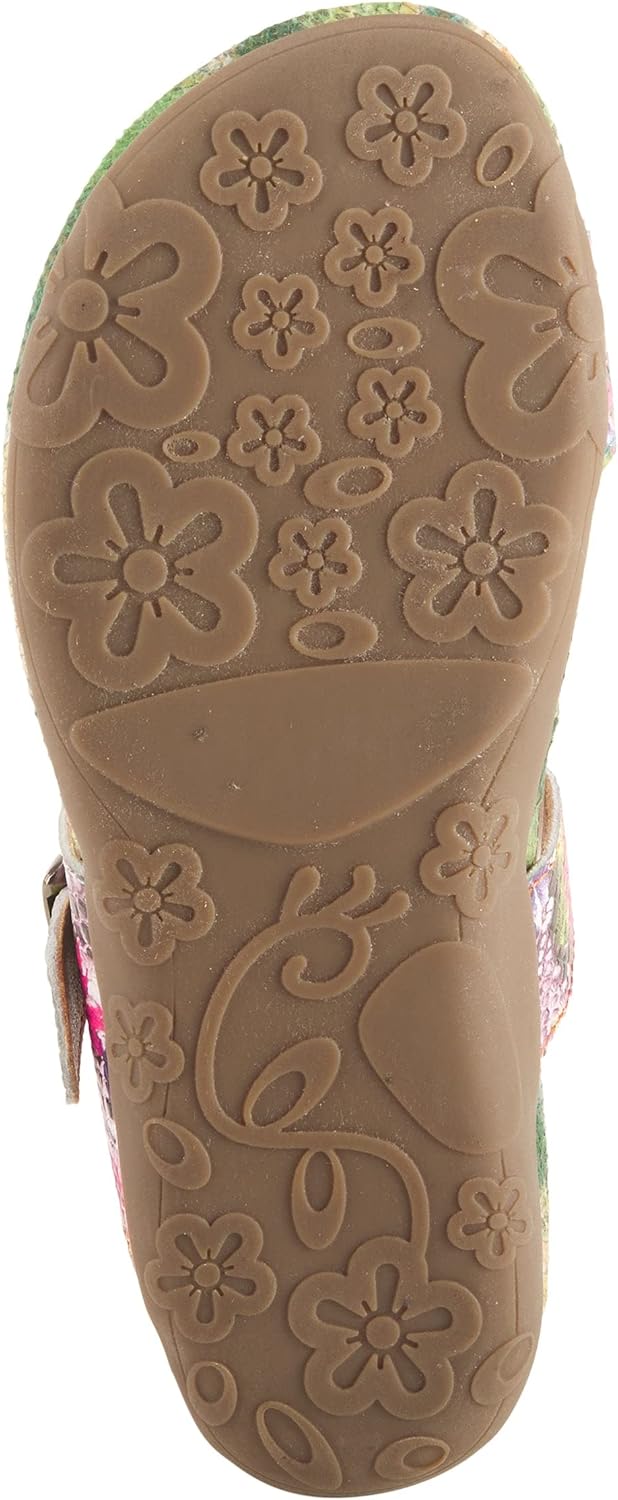 Spring Step L'Artiste Women’s Kindness Slide Sandals - Adjustable Hook and Loop Strap with Snake Skin Pattern Leather - Flexible Sole, Comfortable Flat Heel - Image 7