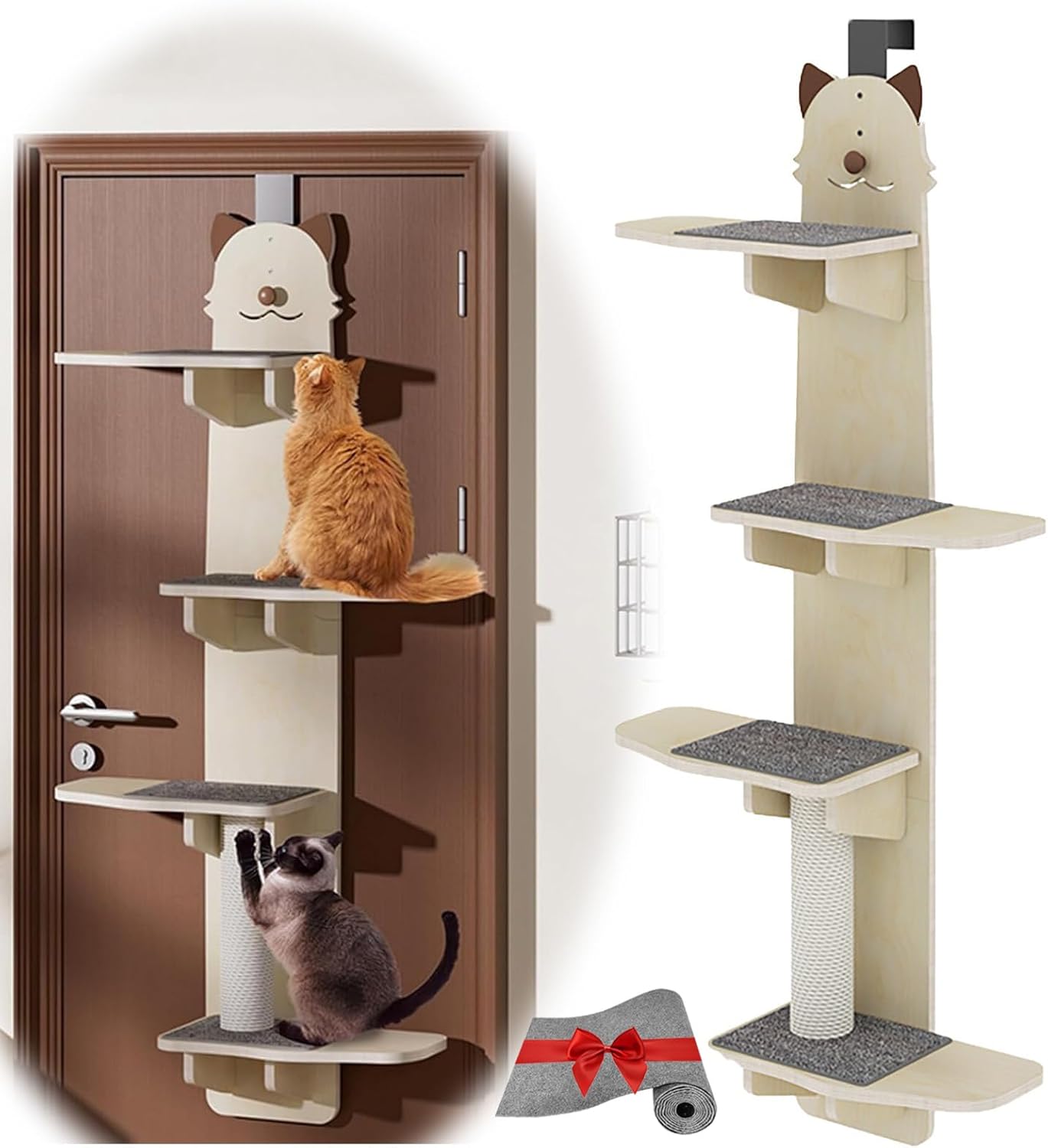 Door Hanger Cat Tree, Cats Shelf Shelves, Multi Level Over Door Cat Climber for Indoor Scratch & Climb(Cat)
