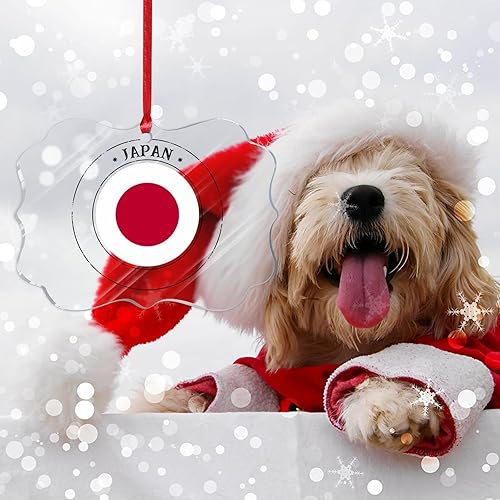 Vista 14 de Bandera nacional de Kuwait, decoración de árbol de Navidad de acrílico, adorno de recuerdo de la ciudad, adorno colgante para árbol de Navidad