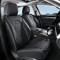 Vista 31 de Coverado Juego completo de fundas de asiento de automóvil, fundas de asiento de piel de napa para automóvil, protector de asiento de automóvil