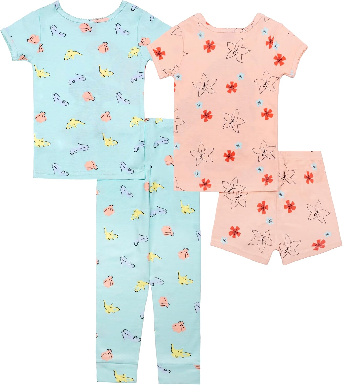 Disney girls 4-piece Snug-fit Cotton Pajama Set, Soft & Cute for Kids - Image 6