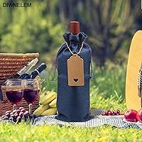 Vista 28 de DIWNELEM 16 Pack Burlap Jute Wine Gift Bags with Drawstring, Perfect for Wine Tasting, Weddings, Parties & Travel