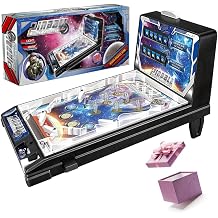 Home Pinball Game Machine, Classic Pinball Toy with Scorer and Lights and Music, Action and Reflection Game for Christmas, Kids, Family