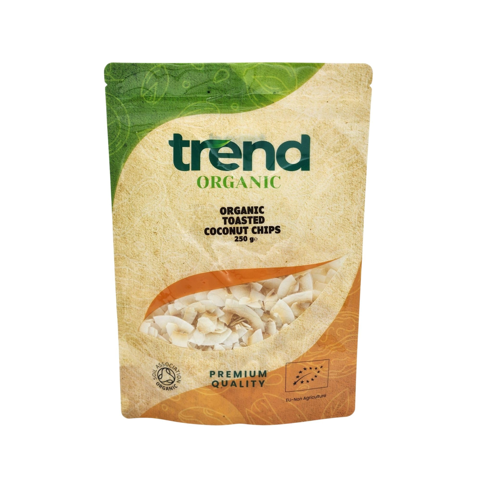 Trend Organic Toasted Coconut Chips, 250g - Crispy Blis, Perfect for Snacking, and Culinary Creations, Tropical Taste, Rich in Fibre, Certified Organic, Vegan, Non-GMO, No Additives No Preservatives