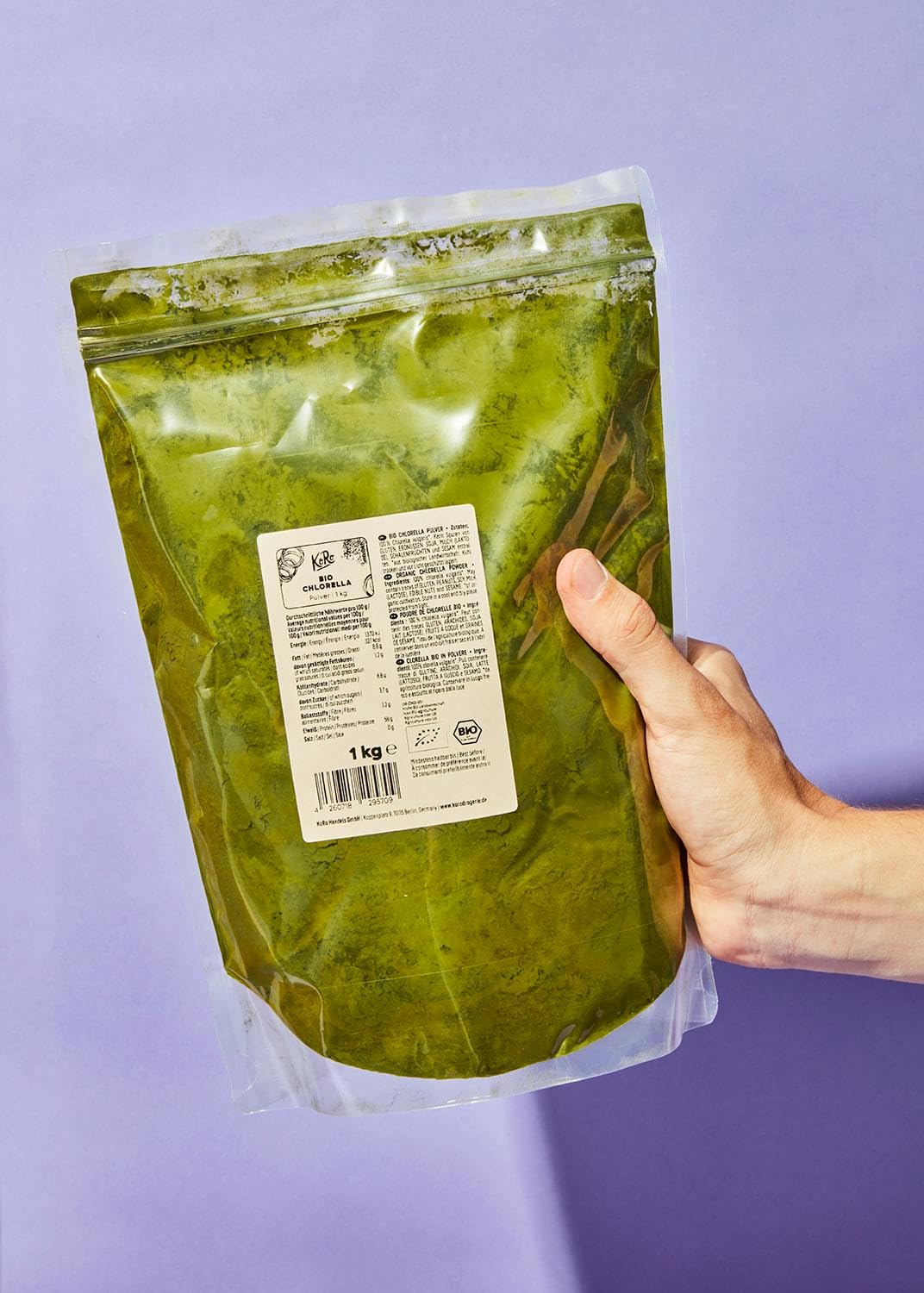 KoRo - Chlorella bio en poudre 1 kg - 100 % chlorella - Vegan - Riche en protéines