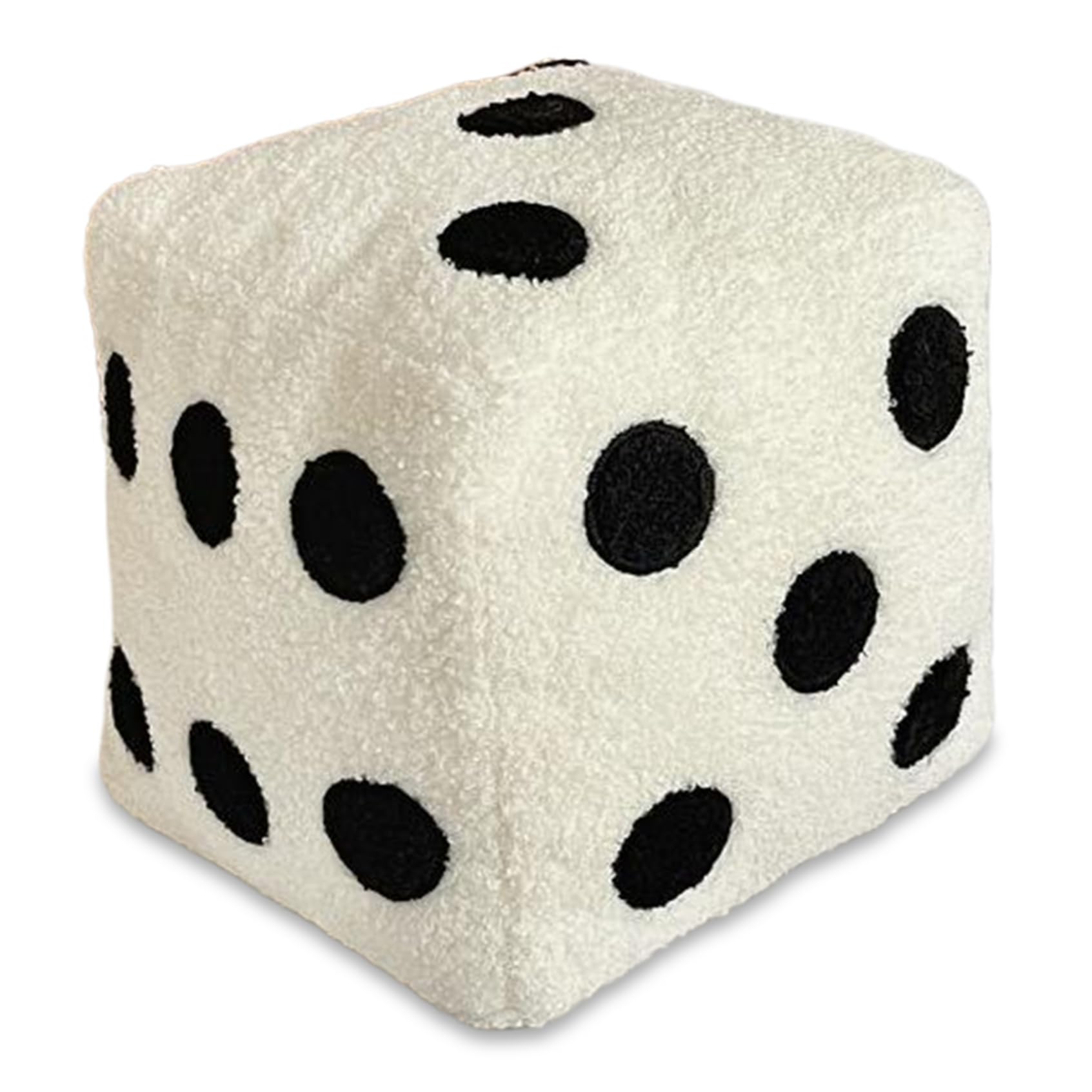 Dés en peluche Sherpa pelucheux et moelleux de 12 pouces blanc