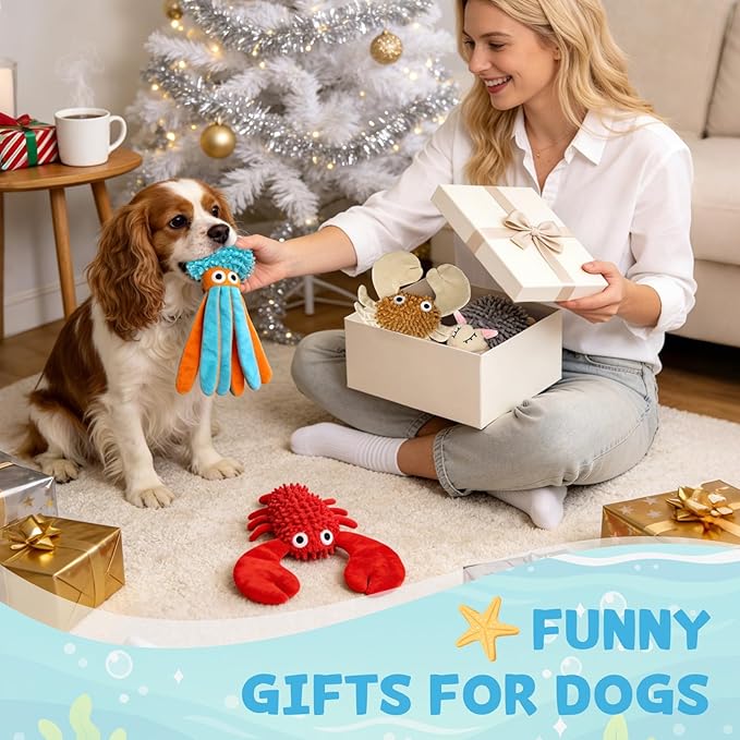 Juguete de Pulpo Chirriante y Crujiente para Perros, VOXGET miniatura 7