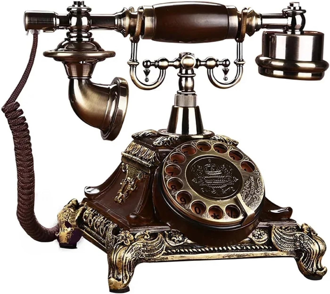 Vintage European-style telephone landline telephone home antique phone card Old turntable decorative ornaments