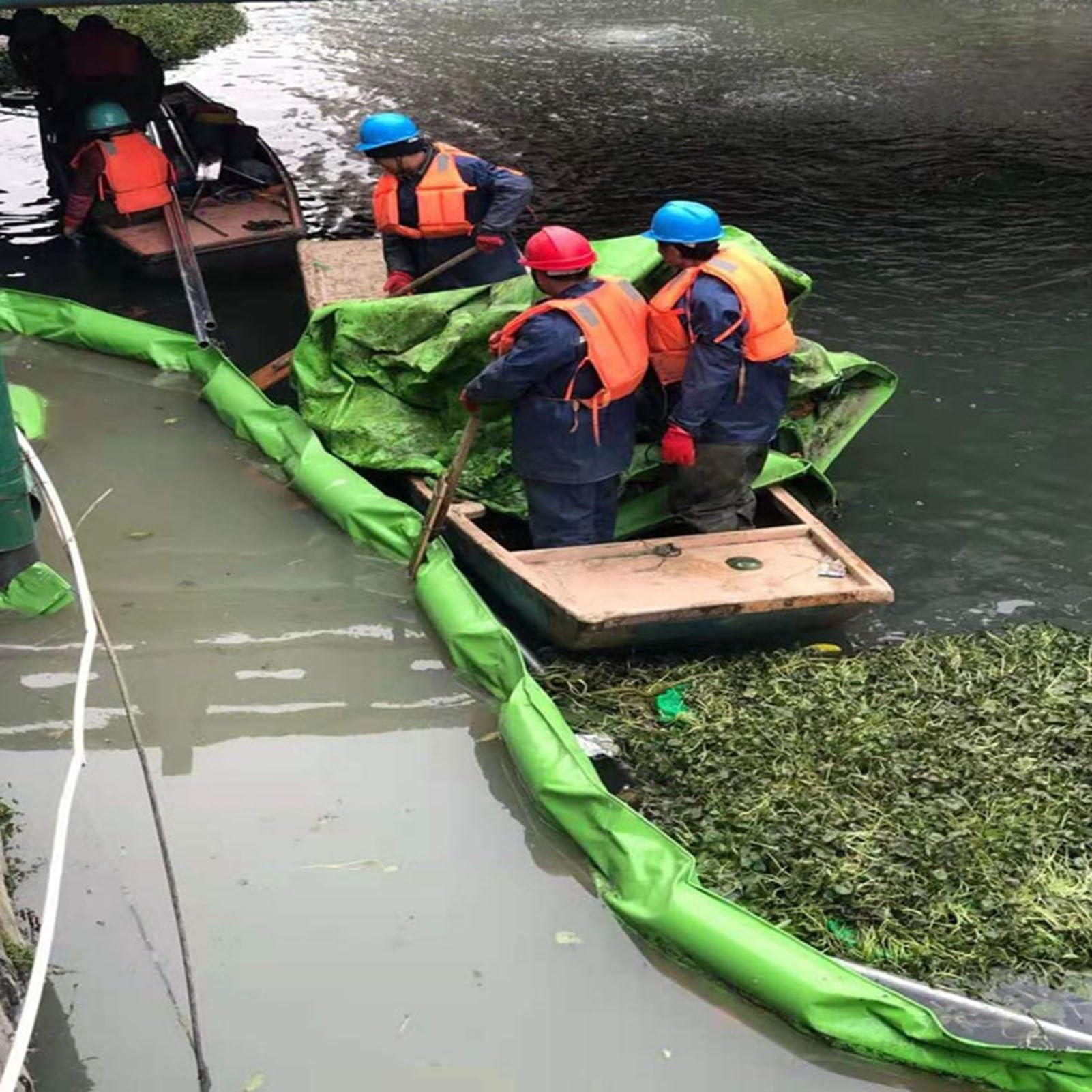 DUANHOZ PVC Oil Boom,Floating PVC Oil Spill Booms for Water Cleanup, Green River Oil Containment Fences, Emergency Flood Barriers, 75 cm (29.5") - Effective Surface Oil Control S