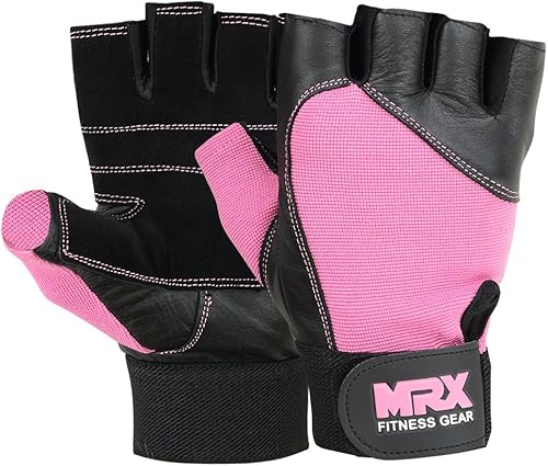 Miniatura 2 de MRX - Guantes de levantamiento de pesas, entrenamiento de gimnasio, fisicoculturismo, fitness, levantamiento de pesas, guantes de cuero genuino para