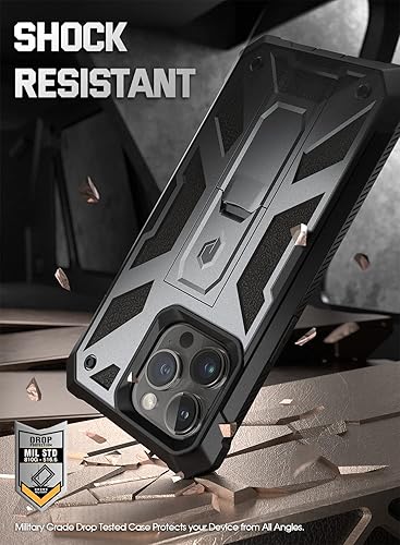 Miniatura 6 de Poetic Funda compatible con iPhone 14 Pro Max, funda Spartan para iPhone 14 Pro Max, textura de cuero de cuerpo completo, a prueba de golpes, funda