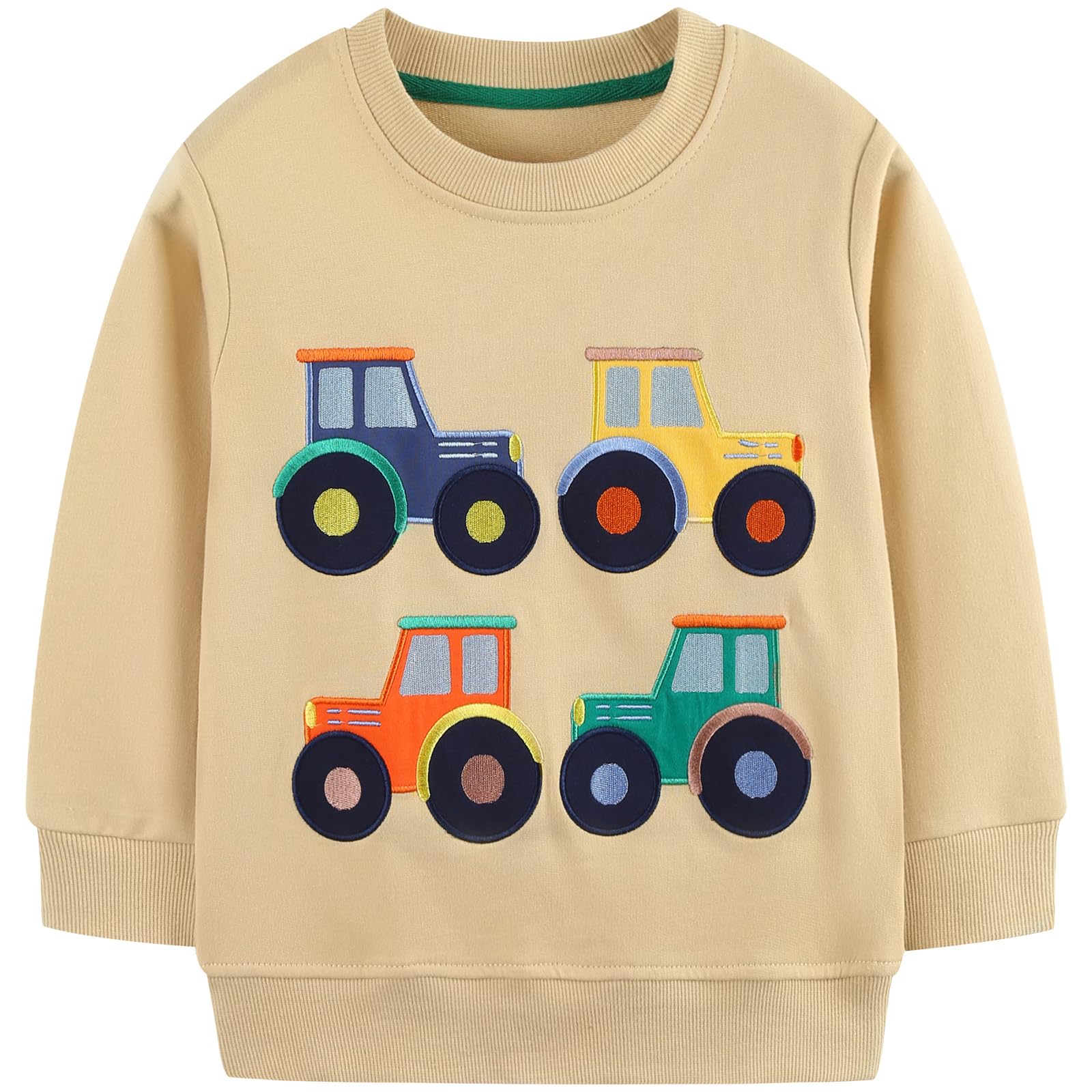 MUJOQE Jungen Sweatshirt Baumwolle Pullover Kinder Warme Langarm Shirt Activewear Tops 1-7 Jahre