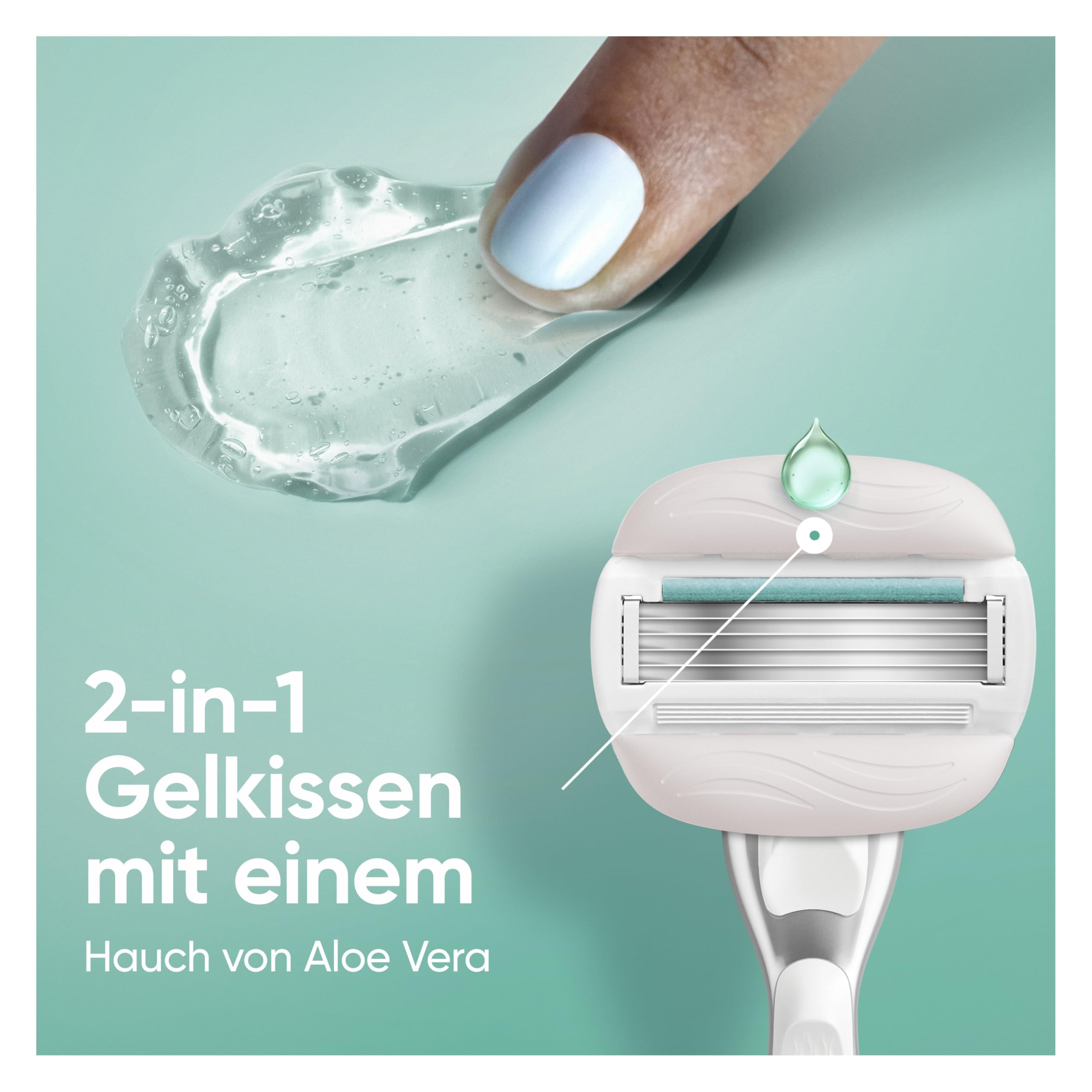 Gillette Venus Pro Comfortglide Sensitive Rasierklingen Damen, 10 Original Ersatzklingen für Damenrasierer, Damenrasierklingen mit Einem Hauch von Aloe Vera