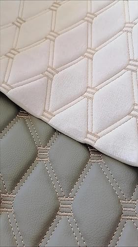 Miniatura 5 de Tela de espuma acolchada de vinilo, hilo de varios patrones, material de piel sintética, para tapicería, cabeceros de muebles, tela interior