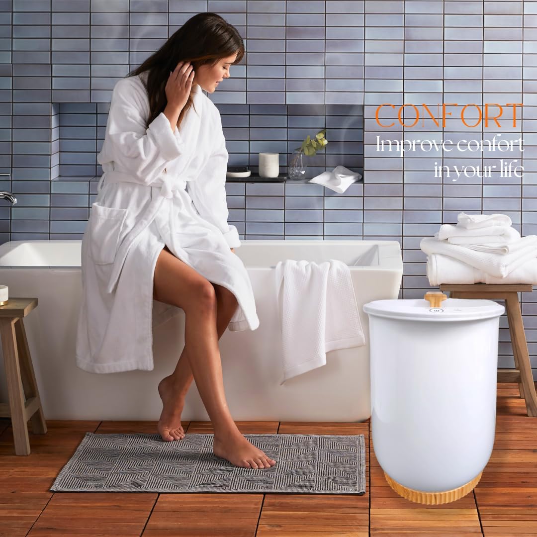 Di'Aroma Towel Warmer with 10 Tablets, Luxury Towel Warmer Bucket, Large Towel Warmers for Bathroom, Auto Shut Off, Fits Up to Two 40"X70" Oversized Towels, Bathrobes, Blankets (10, Light 10 Tablets)