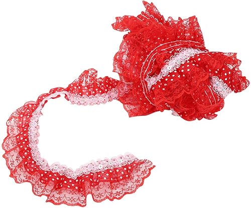 Cinta de encaje de malla de 5 yardas, borde de encaje plisado de 1.772 pulgadas (1.772 in), ribete de malla recogido, cinta de encaje plisada, cinta