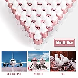 Easeen Sample Dropper Bottles, Mini Dropper Bottles with 2 Pcs Plastic Droppers for Traveling Essential Oils DIY Cosmetic Liquid Sample Perfume (Rose Gold, 1ML)