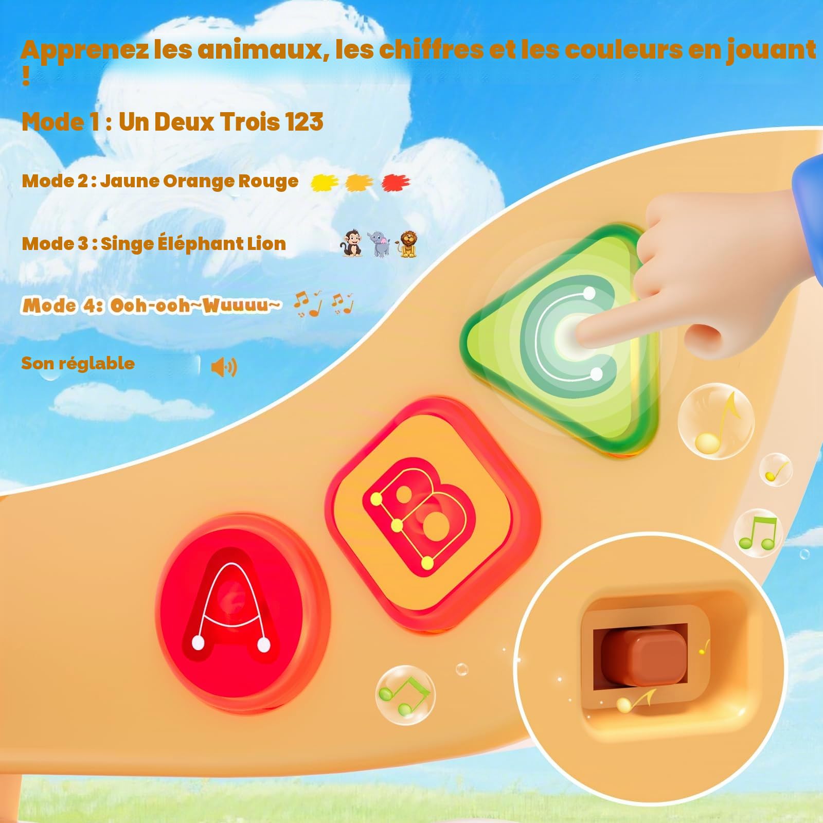HYES 3 en 1 Enfants Panier de Basket avec Football Baseball, Basketball Stands avec Football Gate, Mini Panier Basket Activités d'apprentissage Jouets Cadeau pour Bébé Garçon Fille Intérieur Extérieur