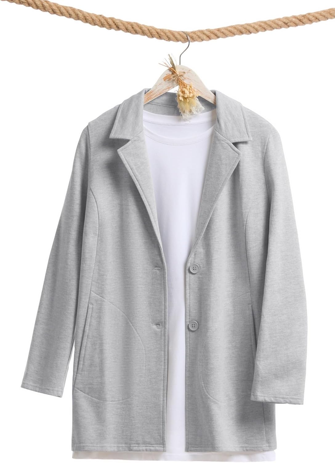 Woman Within Plus Size Knit Blazer Oversized Work & Casual