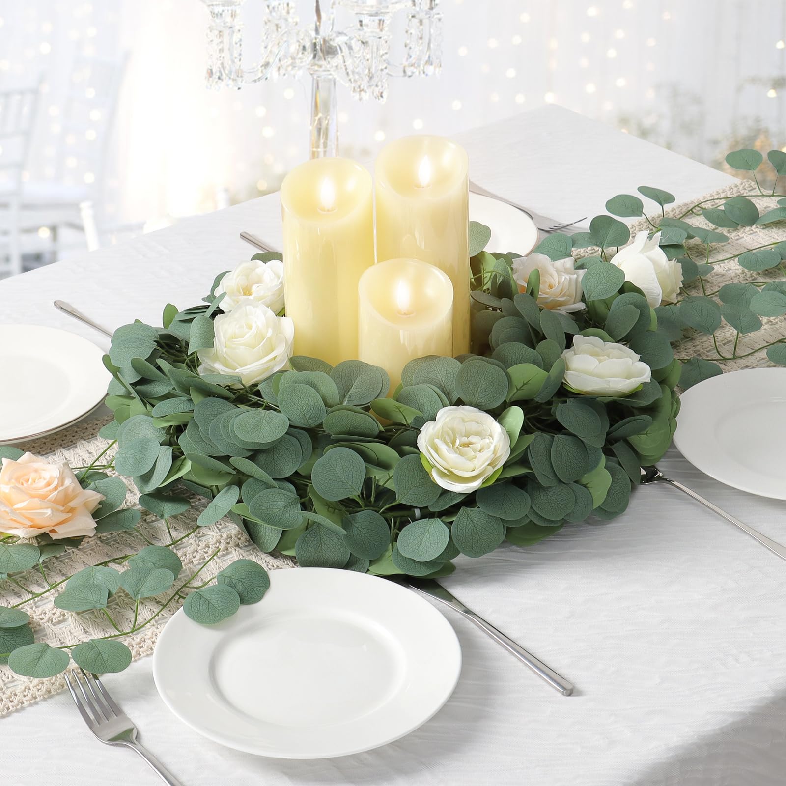 Trimgrace Lot De 2 Guirlandes D'eucalyptus Artificielles De 2 M Pour Mariage, Cheminée, Décoration De Fête Prénatale