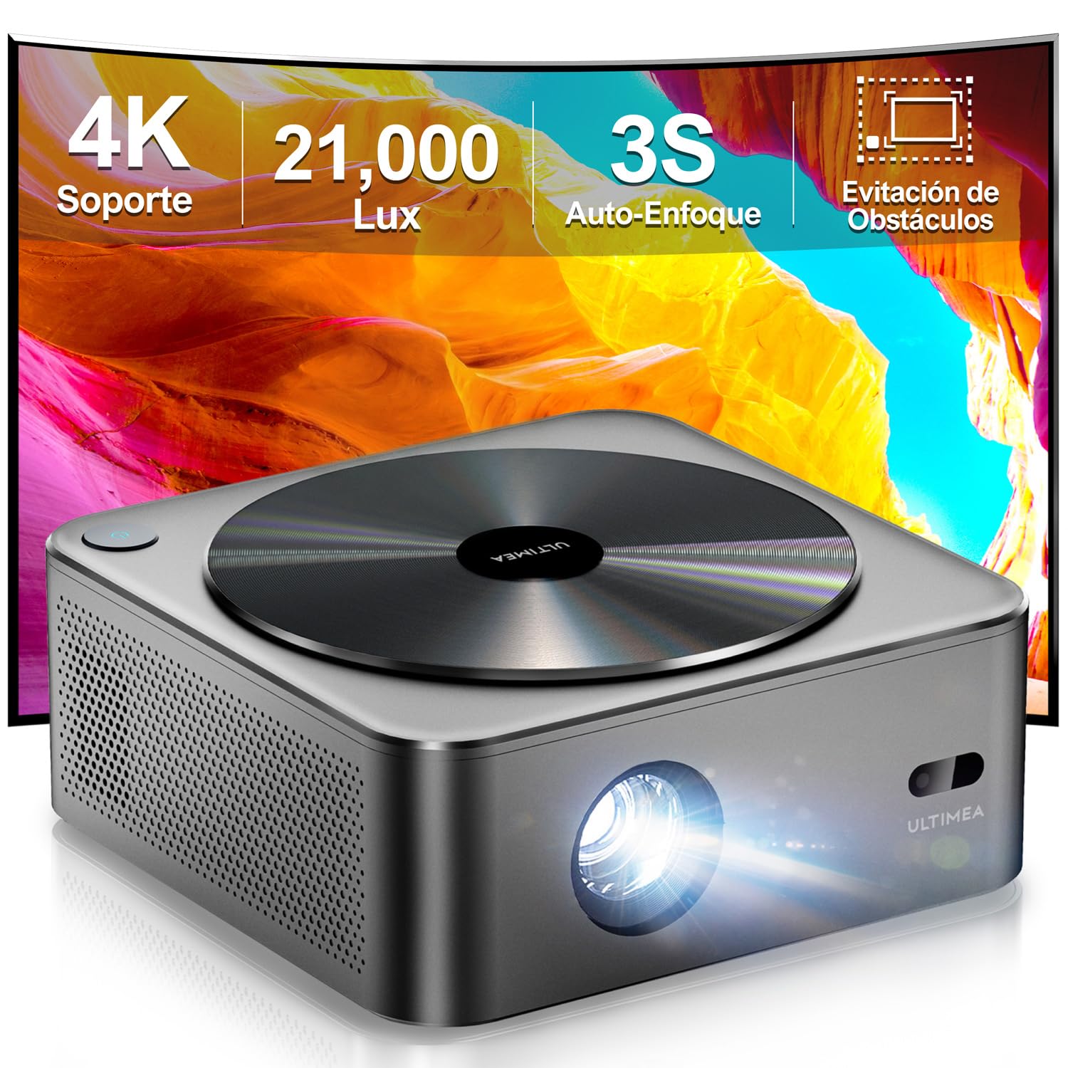 ULTIMEA Proyector Full HD 1080P Nativo con Auto Focus/Keystone, 4K Supporto Cine en Casa 21000Lux, Proyector 5G WiFi Bluetooth, Proyectores Cinema para iOS Android Phone/TV Stick/Laptop