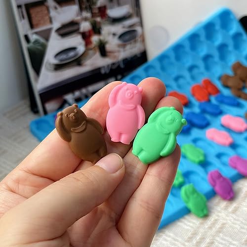 Miniatura 4 de Moldes de silicona con raspador, perfectos para hacer osos de gomita, chocolates, dulces y cubitos de hielo
