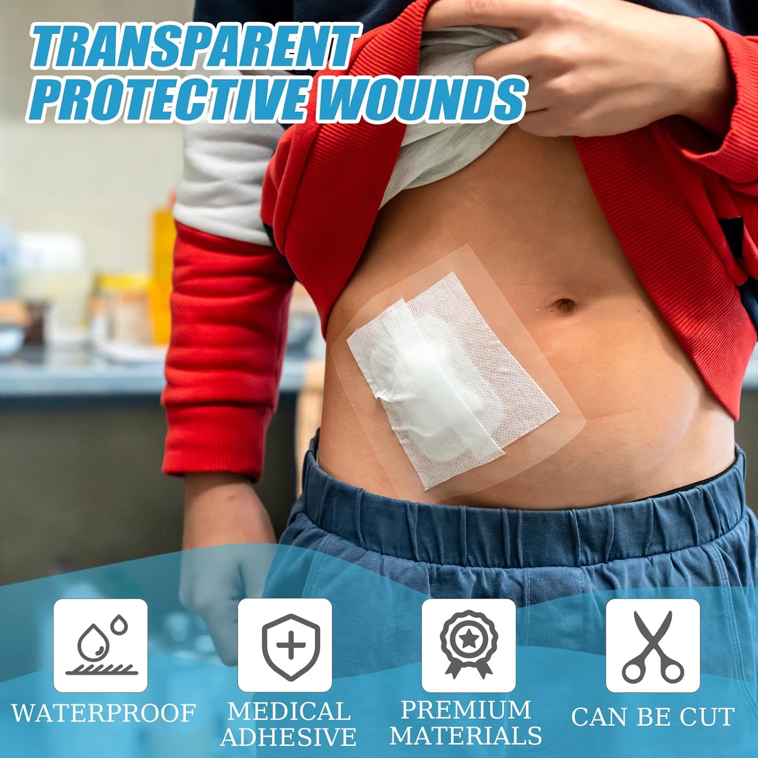 100 Pcs Shower Waterproof Patch Transparent Stretch Adhesive Bandage Large Shower Protector Cover Transparent Film Waterproof Dressing Adhesive Bandages, 6 x 8 Inch - Image 4