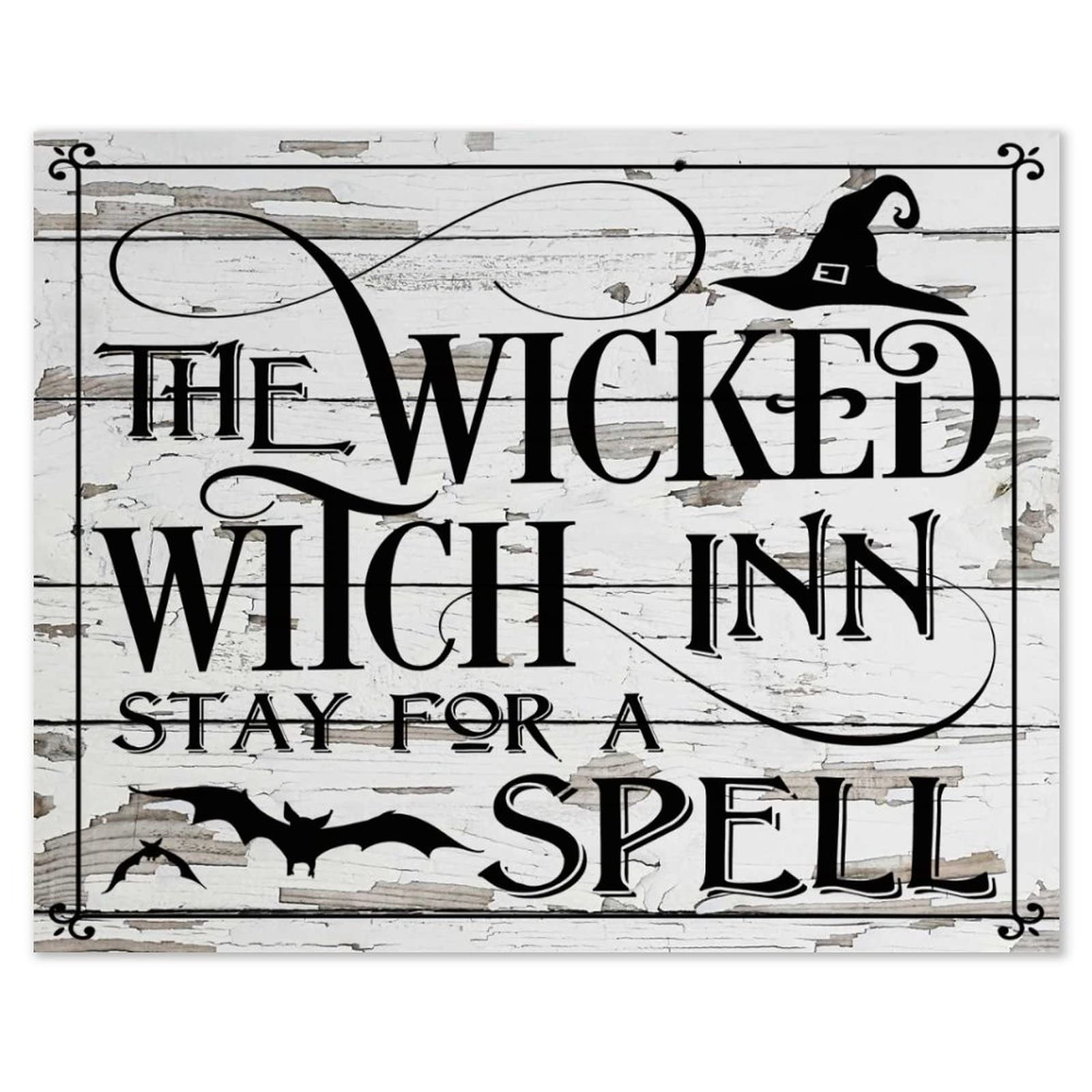 Plaque murale en bois de ferme The Wicked Witch Inn grand format