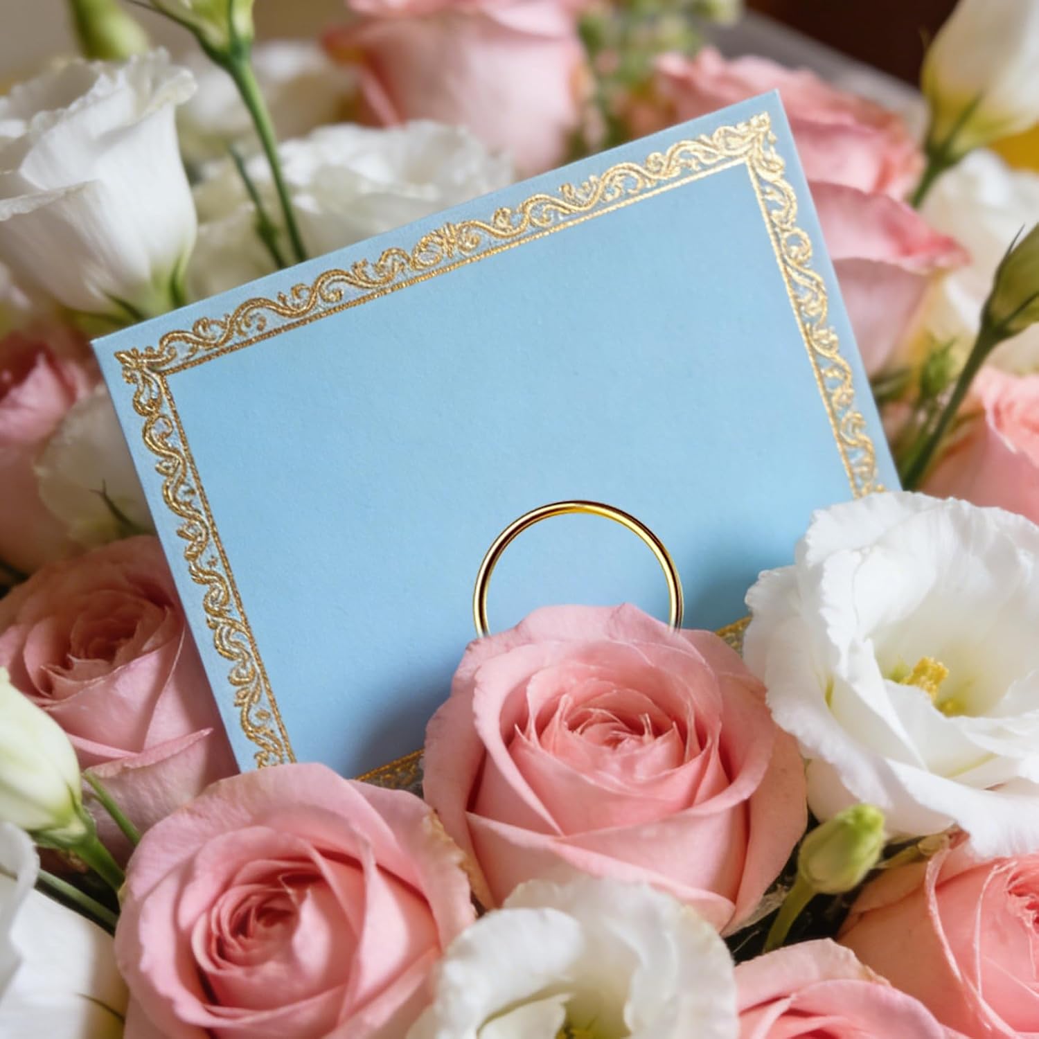 60 Pcs Floral Pick Card Holder with Round Design, 11.8 Inch Photo Memo Display Stick for Wedding Party Flower Arrangements (60)