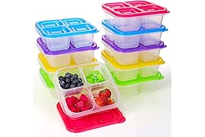 Moretoes 10 Pack 4-Compartment Snack Containers