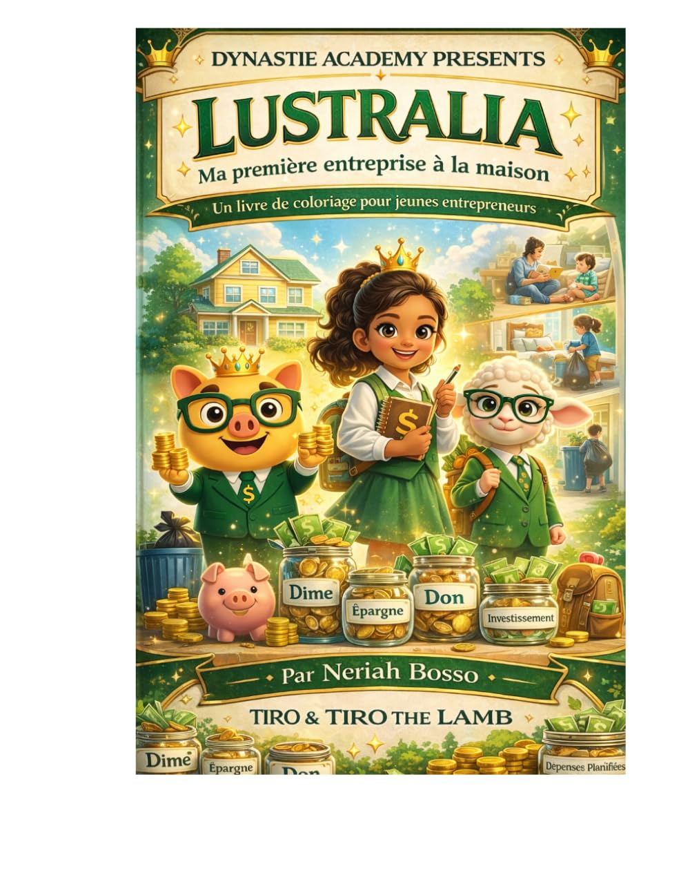 Lustralia : Ma première entreprise à la maison: Livre de coloriage, activités et éducation financière pour enfants – Apprendre à entreprendre avec la méthode des 5 tirelires
