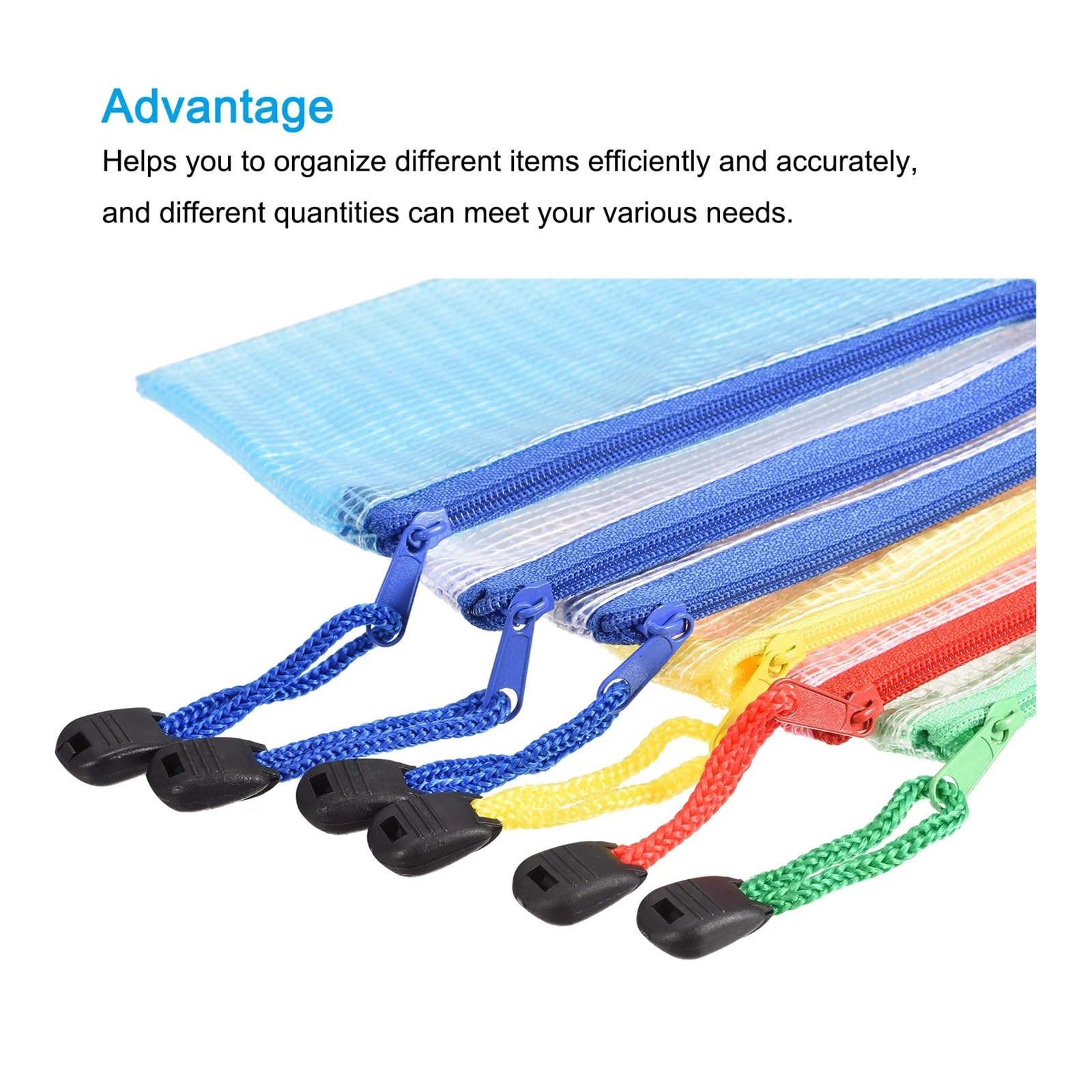 Lot de 24 pochettes en plastique A4 avec fermeture éclair - Couleurs mélangées - Pour l'école, le bureau et le rangement de documents de bureau