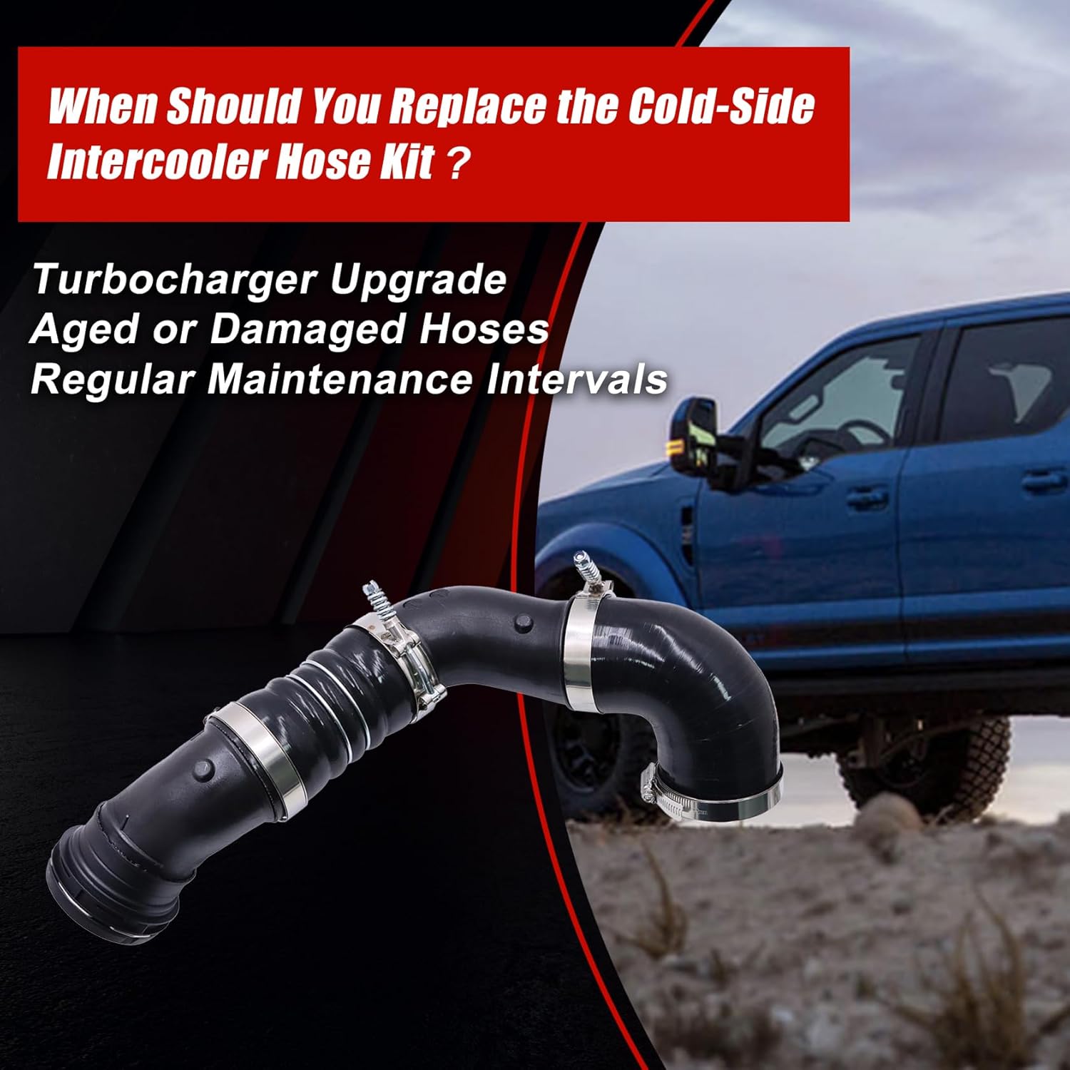 FZJDSD 667-300 Cold Side Intercooler Pipe Kit Compatible with Ford F250 F350 F450 F550 Super Duty 2011-2016 6.7L V8 Diesel Replace BC3Z6F073A BC3Z6F073B BC3Z6F073C BC3Z6F073D