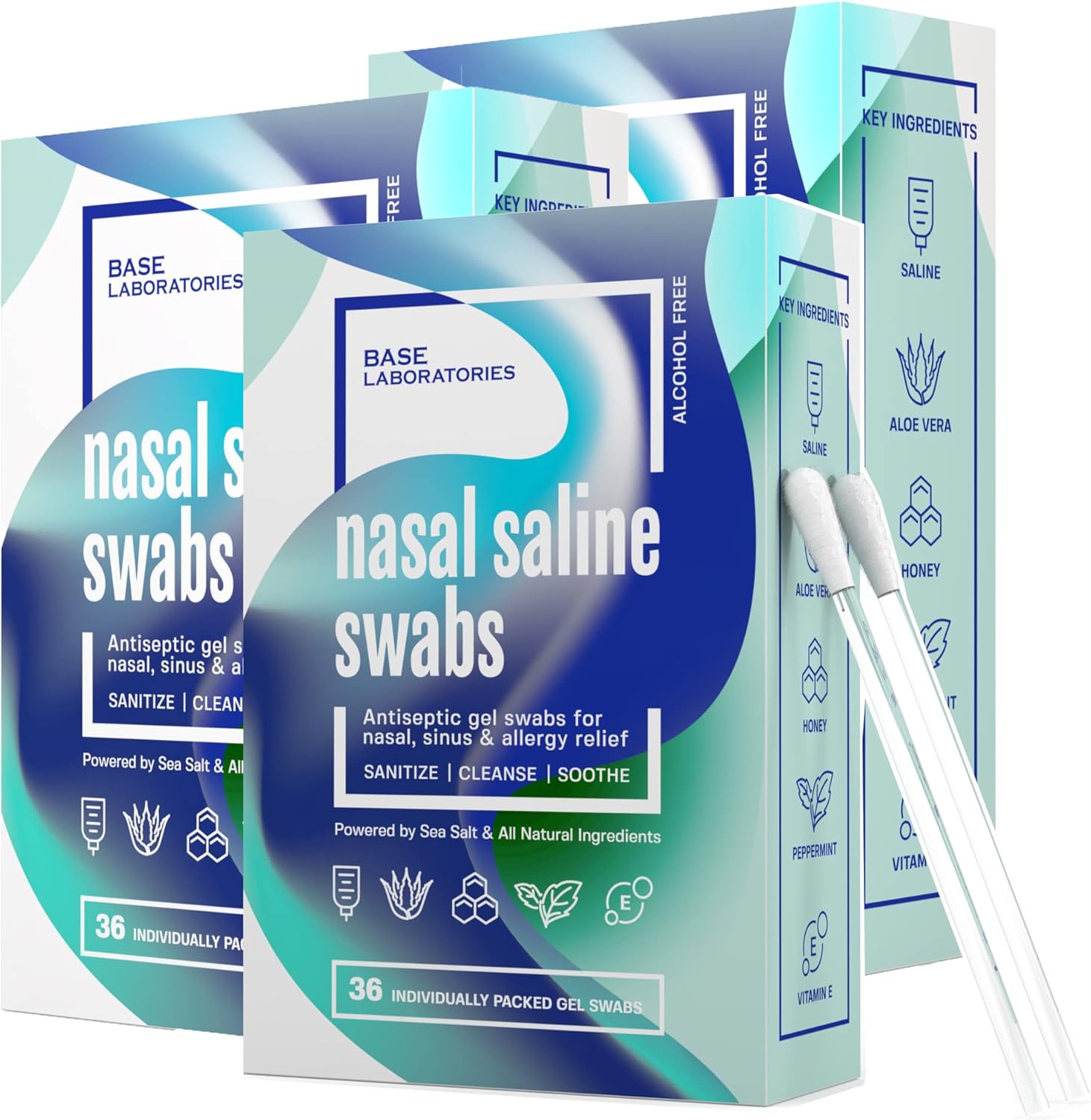 BASE LABORATORIES Saline Nasal Swabs Nasal Saline Gel
