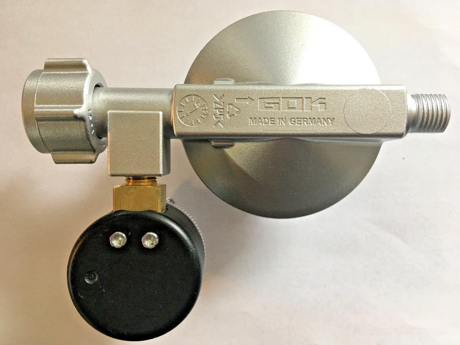 Druckminderer Druckregler 30 mbar mit Manometer 0,8 kg/h für Caravan Wohnmobil Wohnwagen mit Manometer PS 16 bar 2026