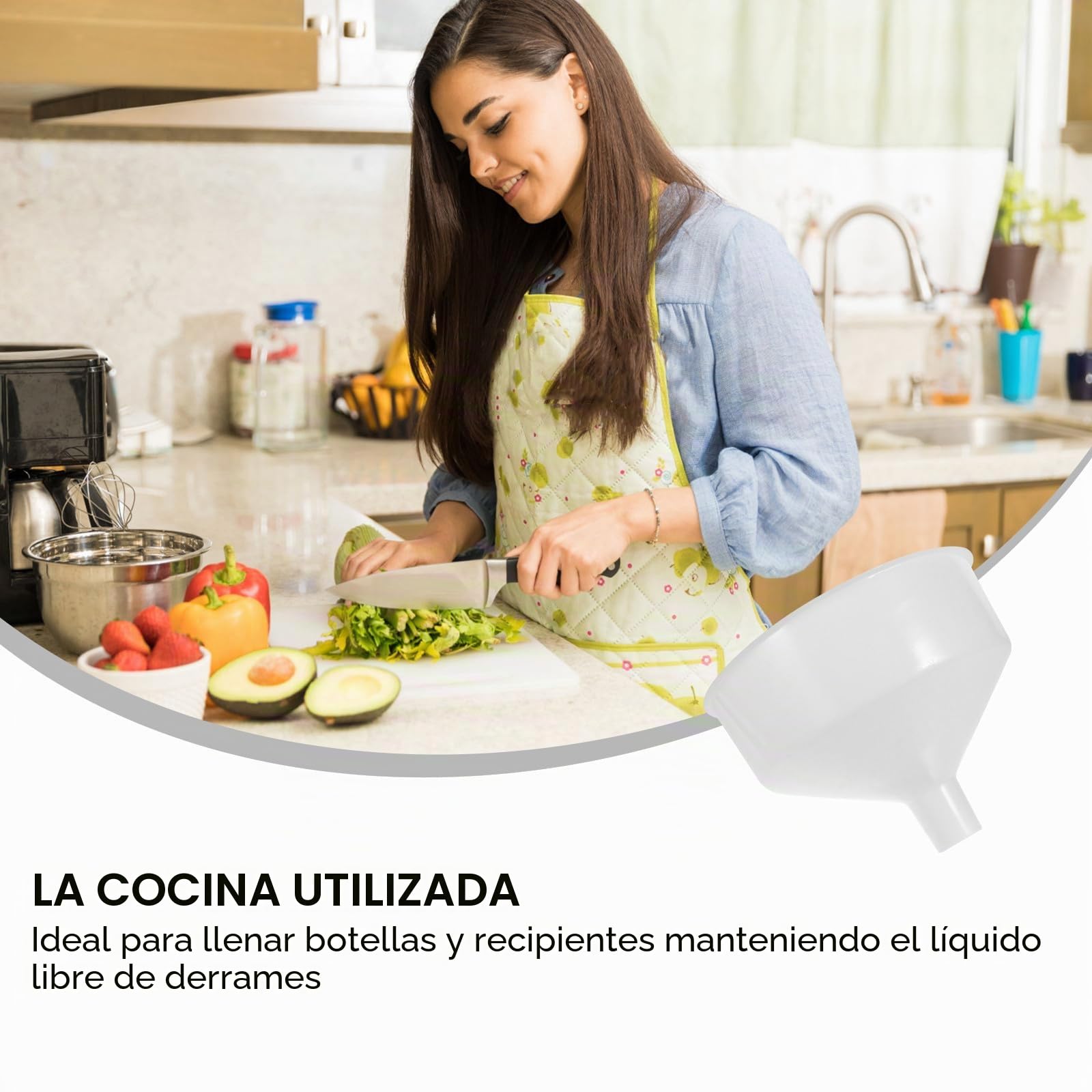 Genérico Embudo Gasolina de Plástico Grande para Cocina Diseño Engrosado Adecuado para Llenado de Botellas y Cerveza de Manera Fácil y Rápida