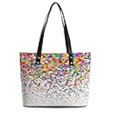 Falling Confetti Handbag for Women Leather Tote Bag Travel Shoulder Bag Exquisite Satchel Bags Large Capacity Casual Work Handbag Fashion Top Handle Bags