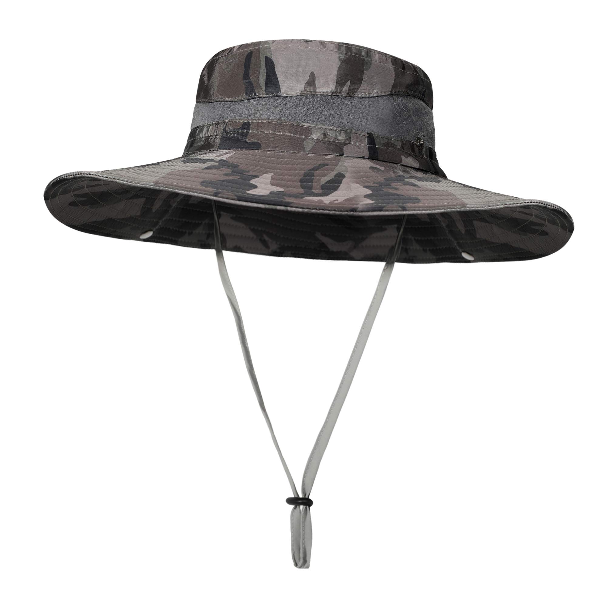 ZLYC Eté Camouflage Chapeau de Soleil Safari Chapeau pour Homme