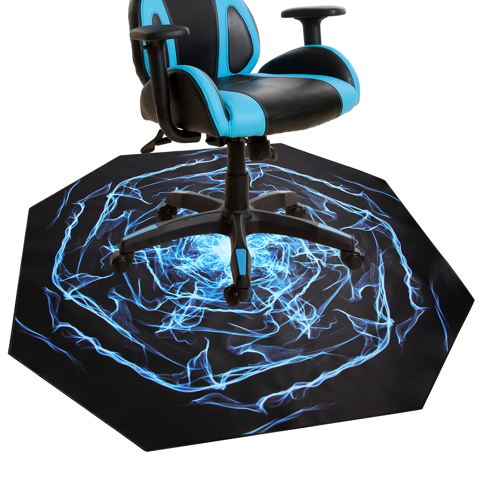 Photo 1 of Gaming Chair Mat, 51" Octagon 3mm Thick Rubber Computer Office Chair Mat for Hardwood Floor, Anti-Slip Rolling Chair Mats for Gaming Room Office & Home Floors Protector