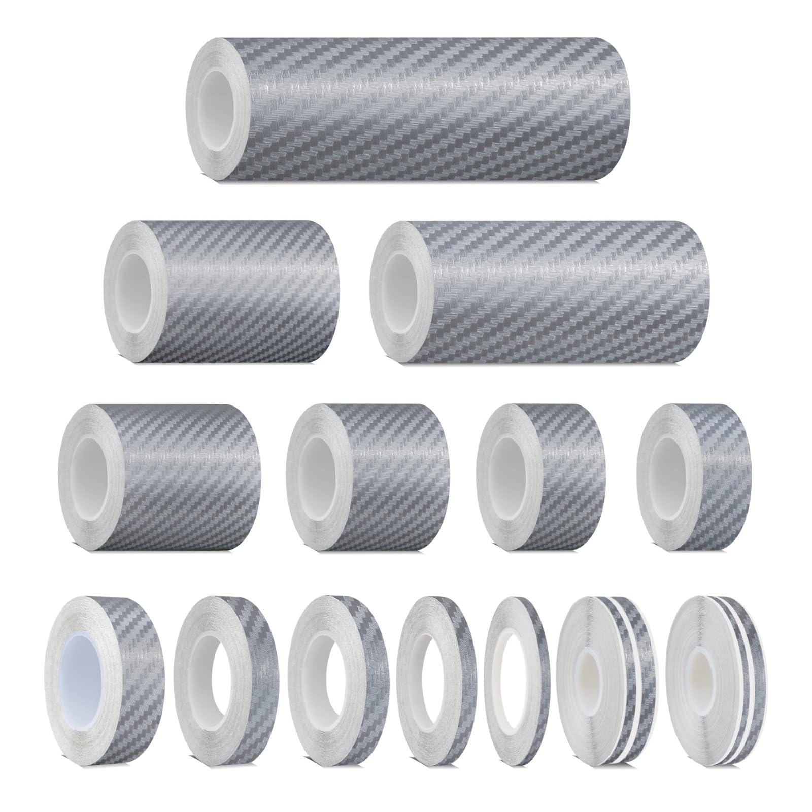 CARBON FIBER GRAY Self-Adhesive Vinyl Pin Stripe Roll Decal Sticker Tape 32ft 9.80m - 3/4" | 19mm, Universally Compatible for Cars, Trucks, Vans,