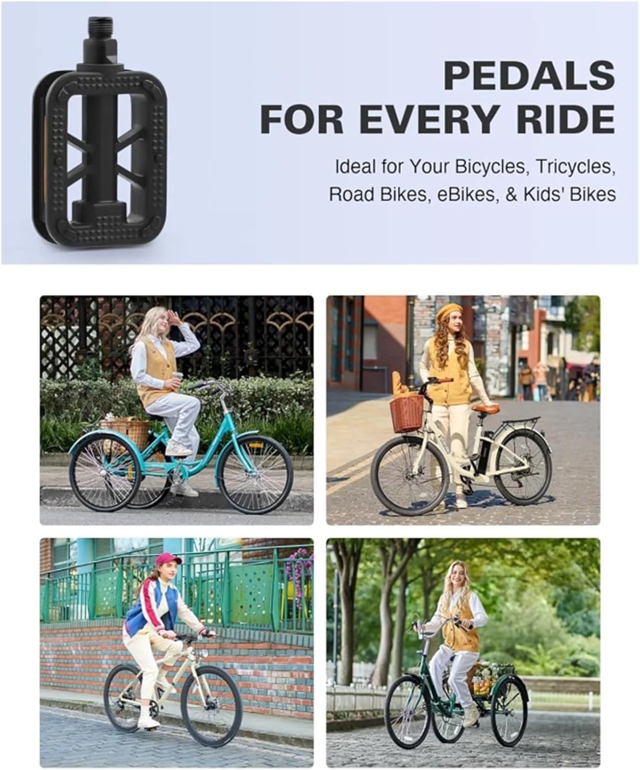 Bike Foot Pegs 2/4Pairs Ultralight Anti-Slip Bike Pedals - for MTB/Road Bikes