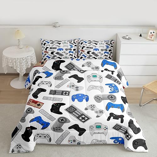 Miniatura 5 de Erosebridal Juego de edredón de videojuegos para jugadores, edredón de ropa de cama de videojuegos para niños, alternativa de plumón suave y cómoda,