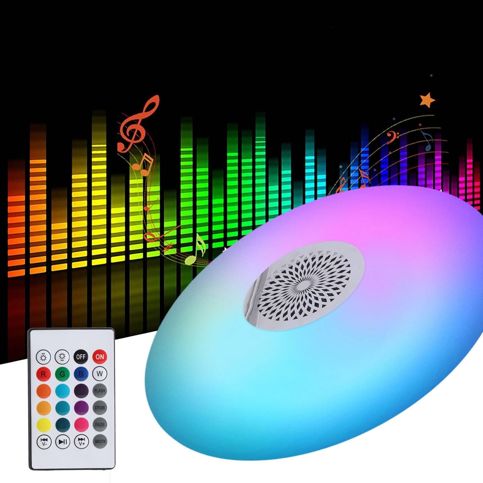 Lampadine LED, Lampadina con Altoparlante Modalità Multiple di Effetti di Luce Lampadina RGB Smart Music con Telecomando per Camera da Letto Soggiorno Feste di Famiglia Club Bar