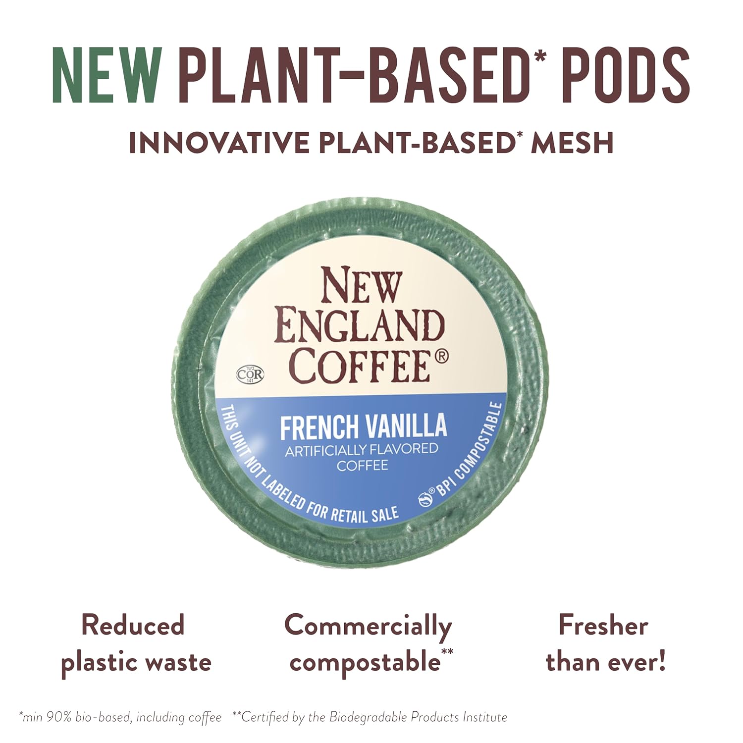 New England Coffee French Vanilla Medium Roast Single Serve Pods, 12ct Box (Pack of 6)