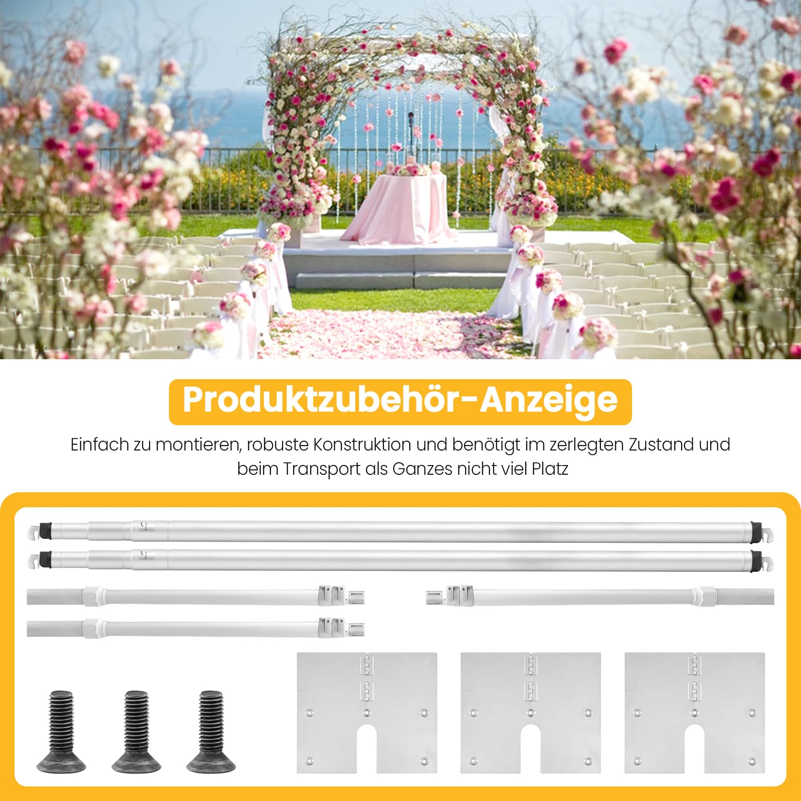 Jiang&Rong 3x6m Foto Hintergrund Ständer, Hochzeitsbogen Background