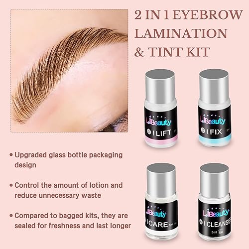 Miniatura 3 de Libeauty Kit de elevación de pestañas y color marrón Kit de laminación de cejas con kit de pestañas de bricolaje de color permanente para rizar