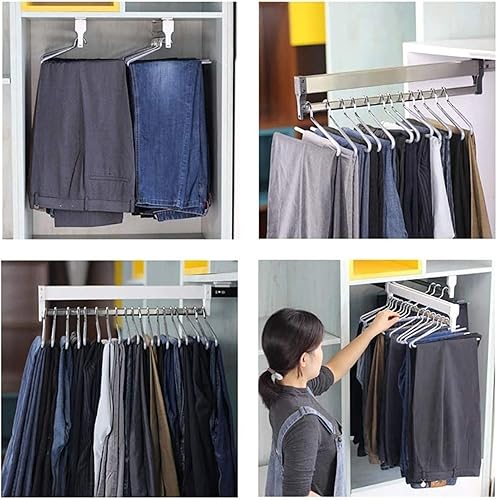 Miniatura 6 de Organizador de armario para pantalones y abrigos, soporte organizador de ropa ajustable, organizador de armario de acero inoxidable, estante de