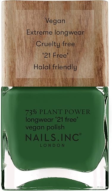 Nails.INC 73% Plant Power Wipe The Slate Green 14ml, Green Nail Polish