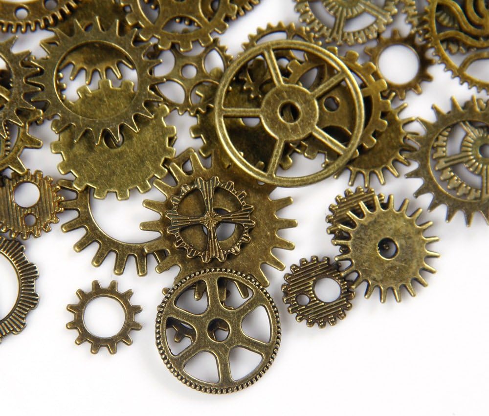 Amazon Co Jp Smthome ギア歯車 ブロンズ Diy 素材 飾り材料 アンティーク風 スチームパンク サイバーパンク 5pcs pcs 80pcs ホビー